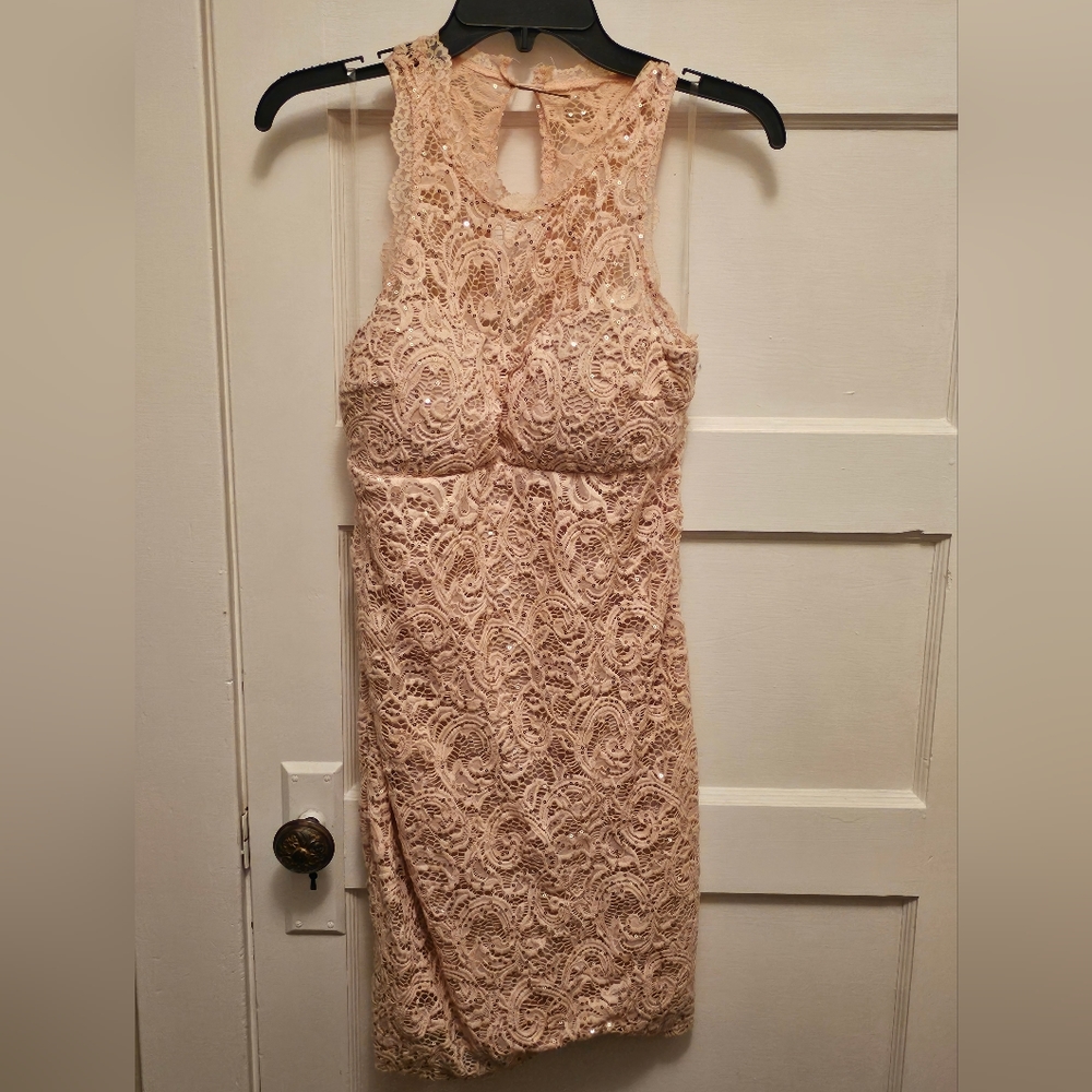 Worn once, My Michelle Rose Gold Sequin Dres
